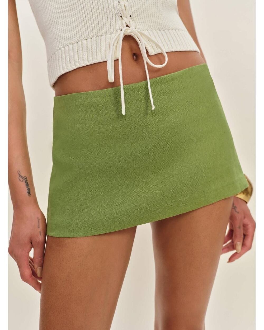 Reformation Mia Low Waist Linen Skort Size 6